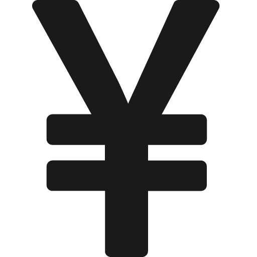 Yen icon, solid style, from Fontisto