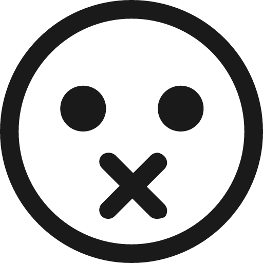 Zipper mouth icon, solid style, from Fontisto