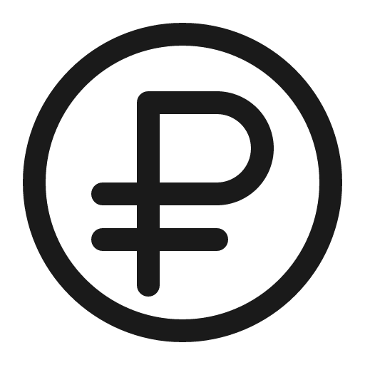 Ruble icon, solid style, from FormKit Icons