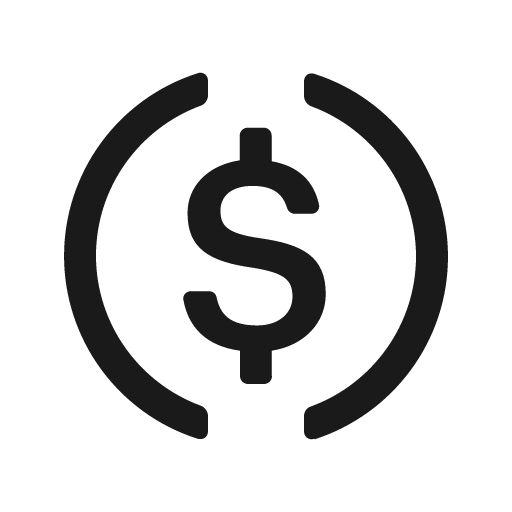 Usdc icon, solid style, from FormKit Icons