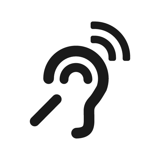 Hearing aid icon, solid style, from Foundation