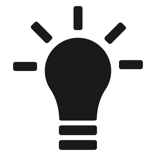 Lightbulb icon, solid style, from Foundation
