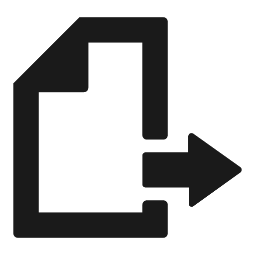 Page export icon, solid style, from Foundation