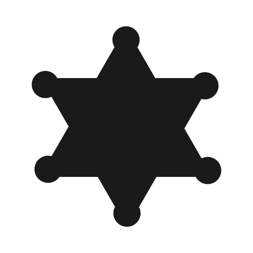 Sheriff badge icon, solid style, from Foundation