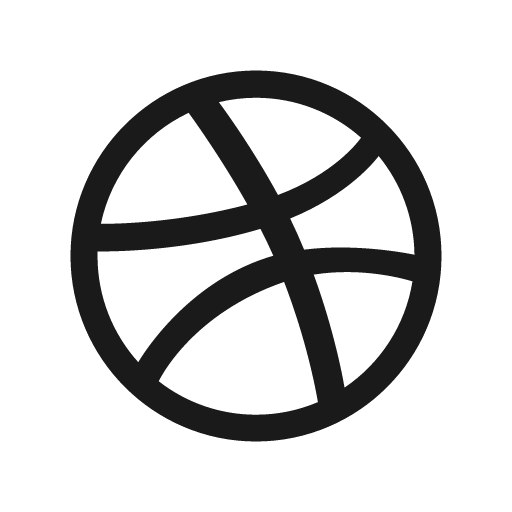 Social dribbble icon, solid style, from Foundation