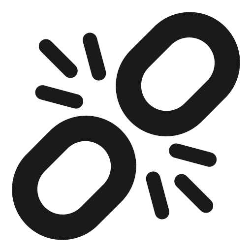 Unlink icon, solid style, from Foundation