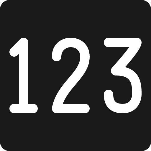 123 fill 16 icon, solid style, from Garden SVG Icons