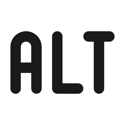 Alt text stroke 12 icon, solid style, from Garden SVG Icons