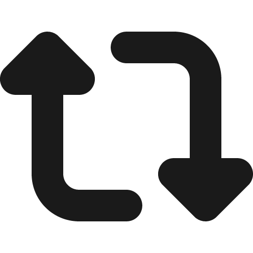 Arrow retweet fill 16 icon, solid style, from Garden SVG Icons