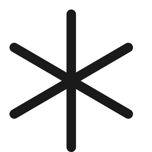 Asterisk stroke 16 icon, line style, from Garden SVG Icons