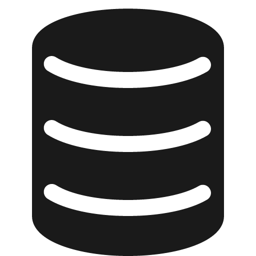 Database fill 16 icon, solid style, from Garden SVG Icons