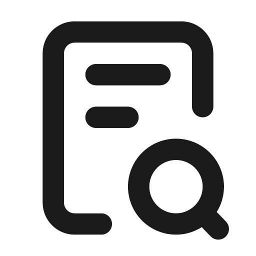 File search stroke 20 icon, solid style, from Garden SVG Icons