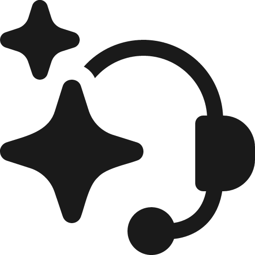Headset sparkle fill 16 icon, solid style, from Garden SVG Icons