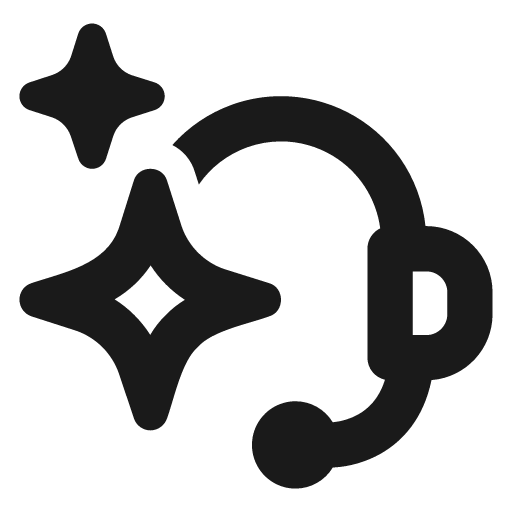 Headset sparkle stroke 20 icon, solid style, from Garden SVG Icons