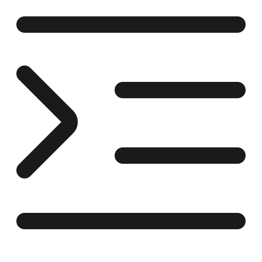 Indent increase stroke 16 icon, line style, from Garden SVG Icons