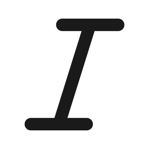 Italic 20 icon, solid style, from Garden SVG Icons