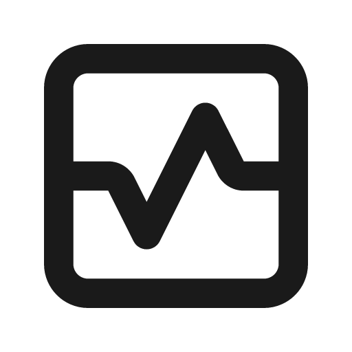 Line graph square stroke 20 icon, solid style, from Garden SVG Icons