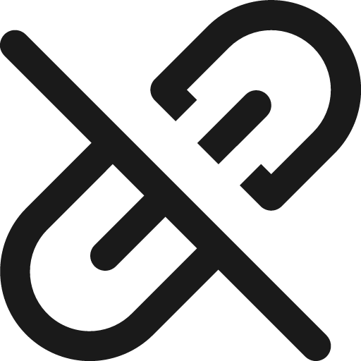 Link remove stroke 12 icon, solid style, from Garden SVG Icons