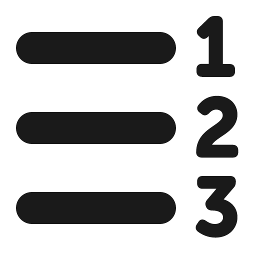 List number rtl fill 16 icon, solid style, from Garden SVG Icons
