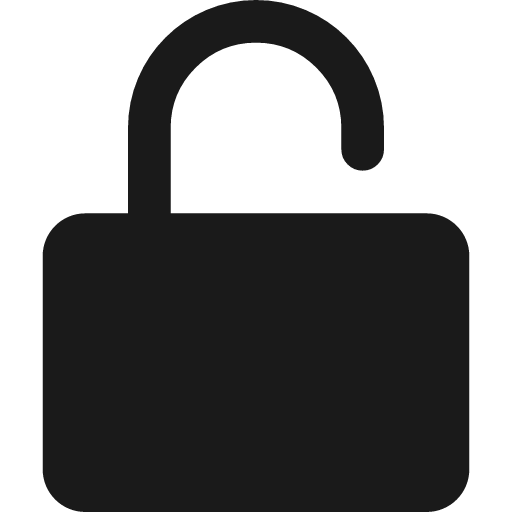 Lock unlocked fill 12 icon, line style, from Garden SVG Icons