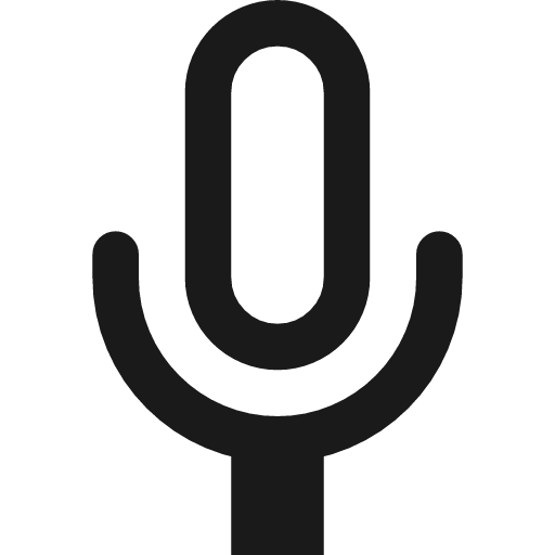 Microphone on stroke 12 icon, line style, from Garden SVG Icons
