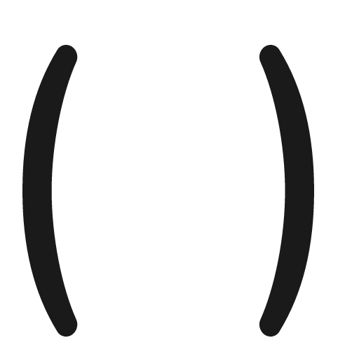 Parentheses stroke 16 icon, solid style, from Garden SVG Icons