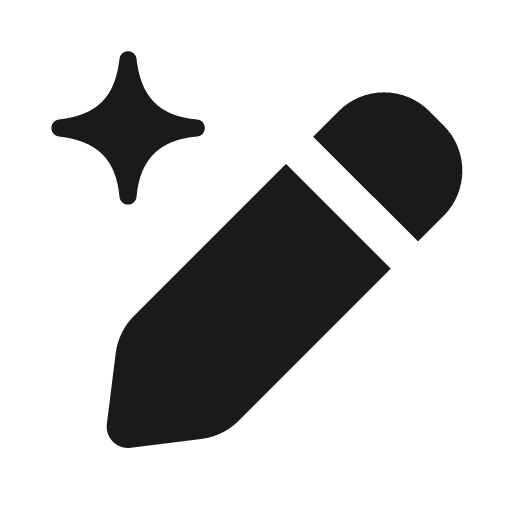 Pencil sparkle fill 20 icon, solid style, from Garden SVG Icons