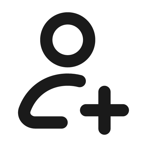 Person plus stroke 20 icon, solid style, from Garden SVG Icons