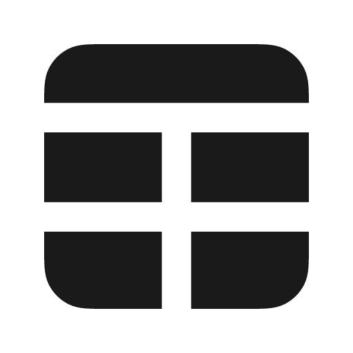 Table fill 20 icon, solid style, from Garden SVG Icons