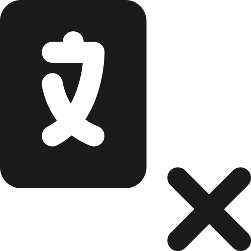Translation deleted fill 12 icon, line style, from Garden SVG Icons