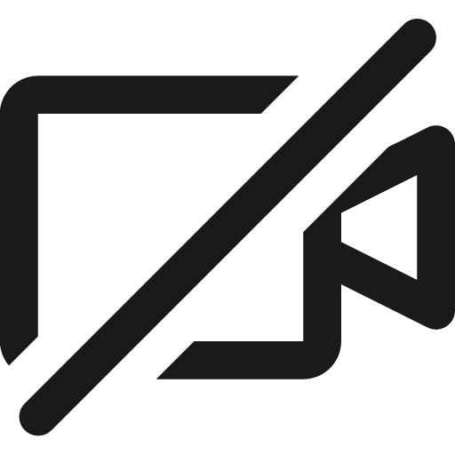 Video off stroke 12 icon, solid style, from Garden SVG Icons