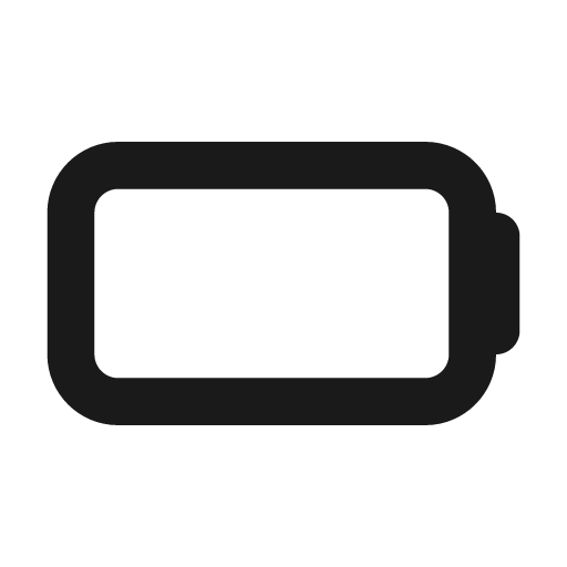 Battery empty icon, solid style, from css.gg