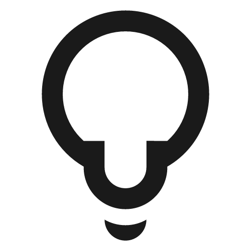 Bulb icon, solid style, from css.gg