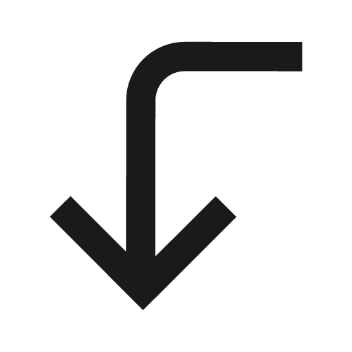Corner left down icon, solid style, from css.gg