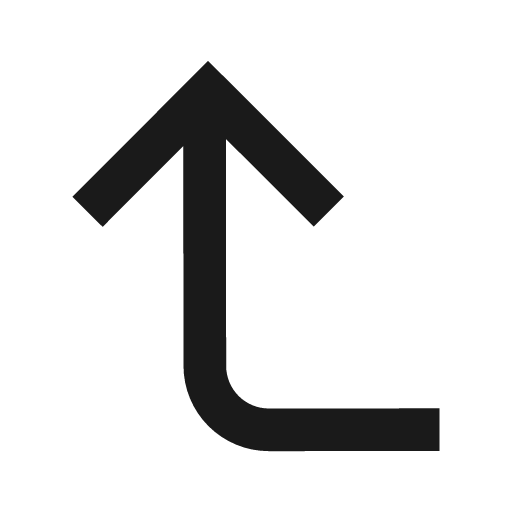 Corner left up icon, solid style, from css.gg