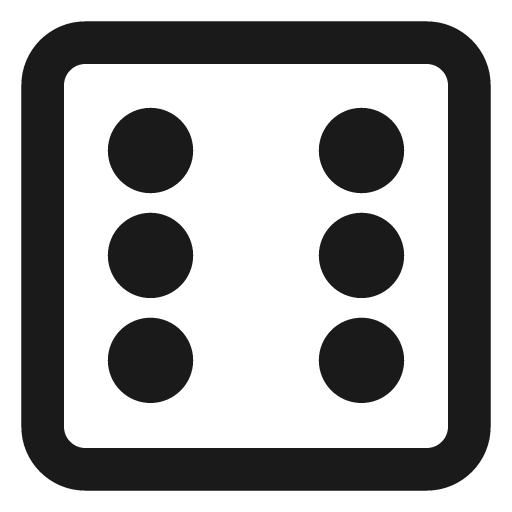 Dice 6 icon, solid style, from css.gg