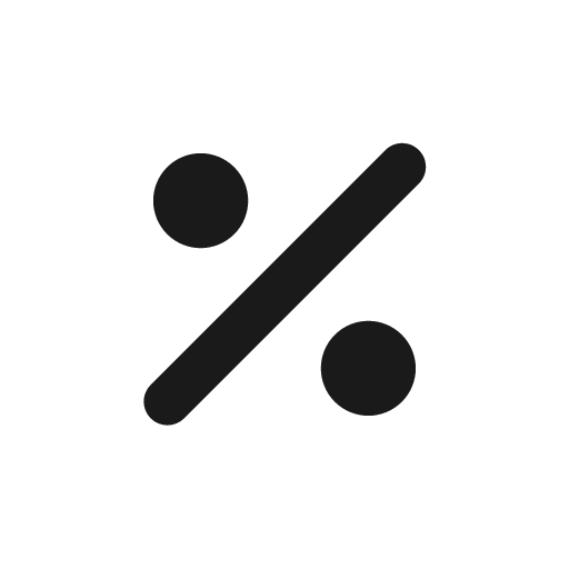 Math percent icon, solid style, from css.gg