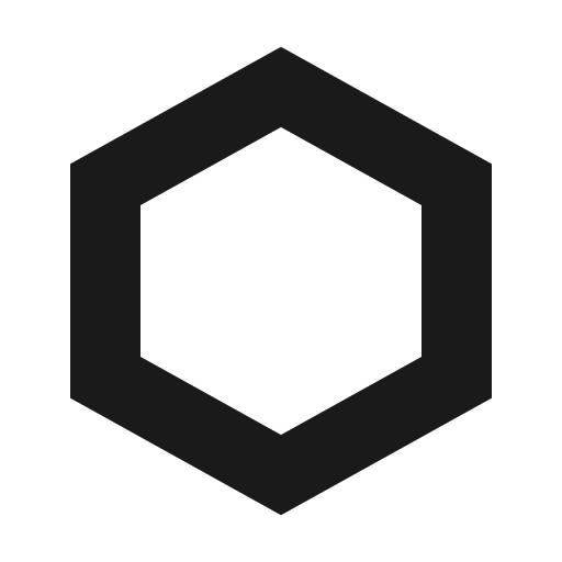 Shape hexagon icon, solid style, from css.gg