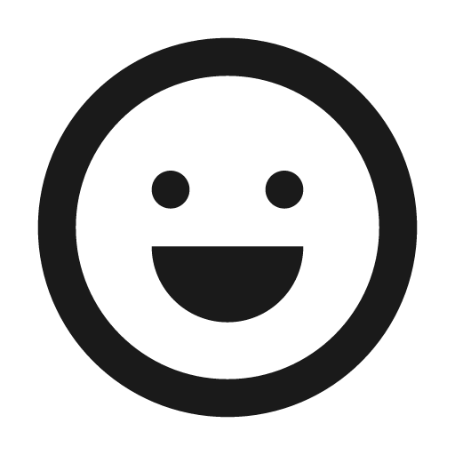 Smile mouth open icon, solid style, from css.gg