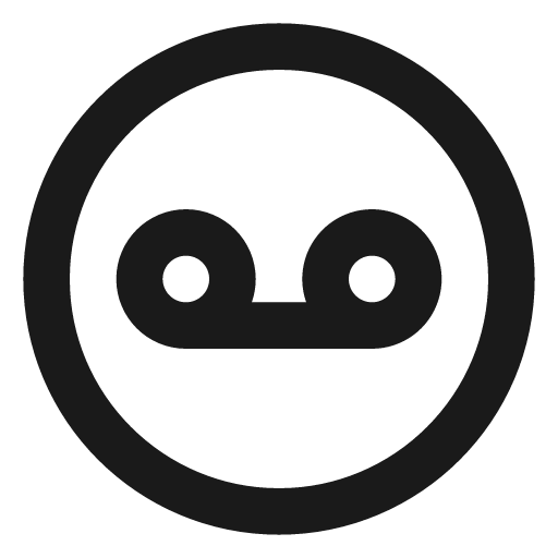 Voicemail o icon, solid style, from css.gg