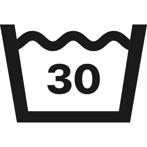 30c fine wash icon, solid style, from Ginetex Care Symbols
