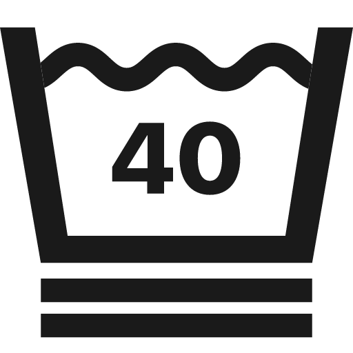 40c very mild wash icon, solid style, from Ginetex Care Symbols