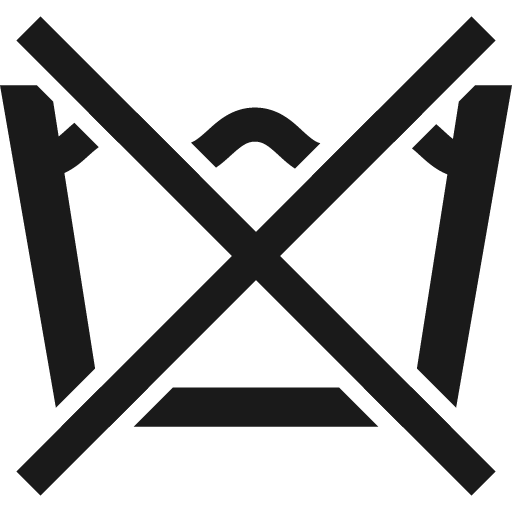 Do not wash icon, solid style, from Ginetex Care Symbols
