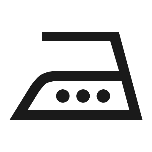 Hot iron icon, solid style, from Ginetex Care Symbols