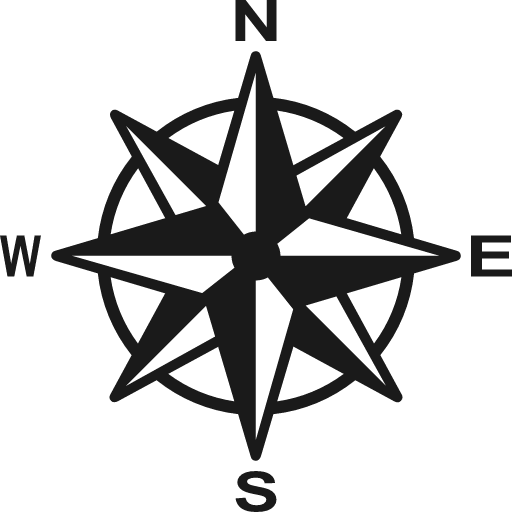 Compass rose n icon, solid style, from Font-GIS