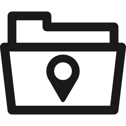 Folder poi o icon, solid style, from Font-GIS