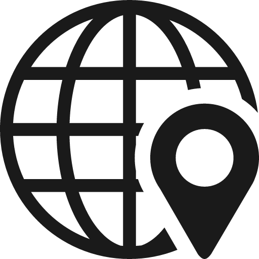 Globe poi icon, solid style, from Font-GIS