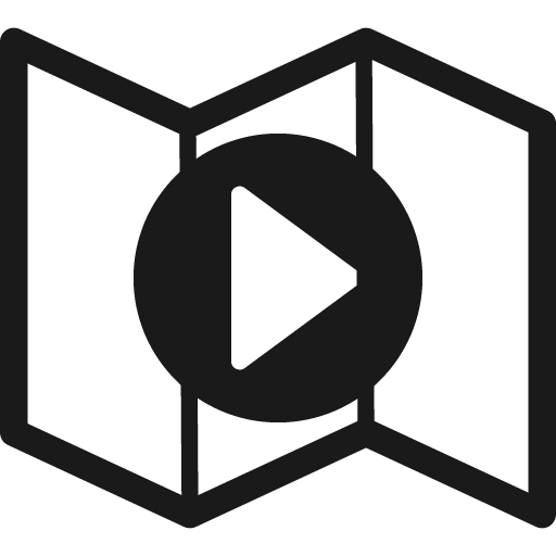 Map play icon, solid style, from Font-GIS