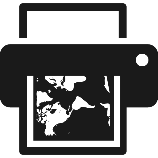 Map print icon, solid style, from Font-GIS