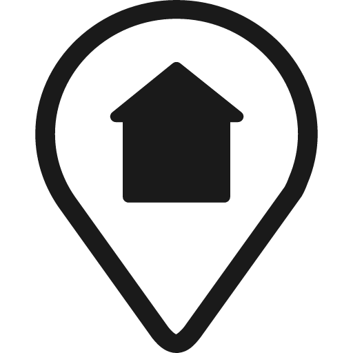 Poi home o icon, solid style, from Font-GIS